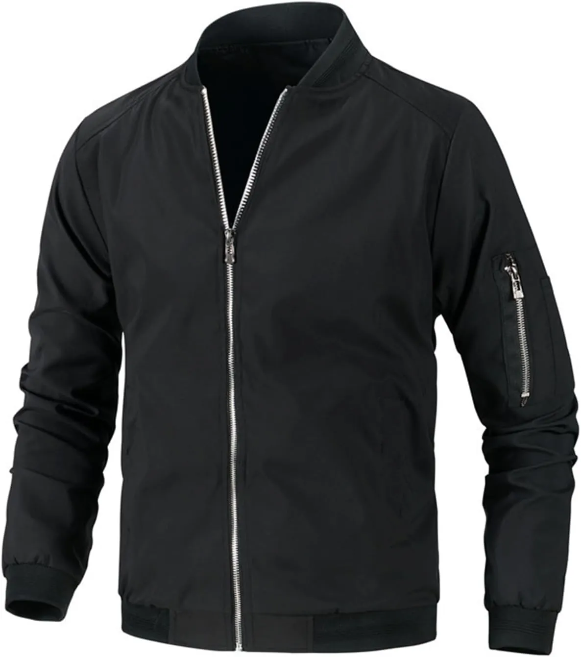 Mens Lightweight Bomber Jackets Casual Softshell Coat with Zipper for Sportwear and Windbreaker Needs