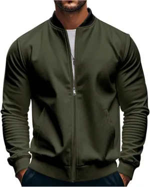 Men's Lightweight Bomber Jackets Light Track Jacket Golf Fashion Coat Zip Up Outerwear Outdoor Casual Sportswear Fall