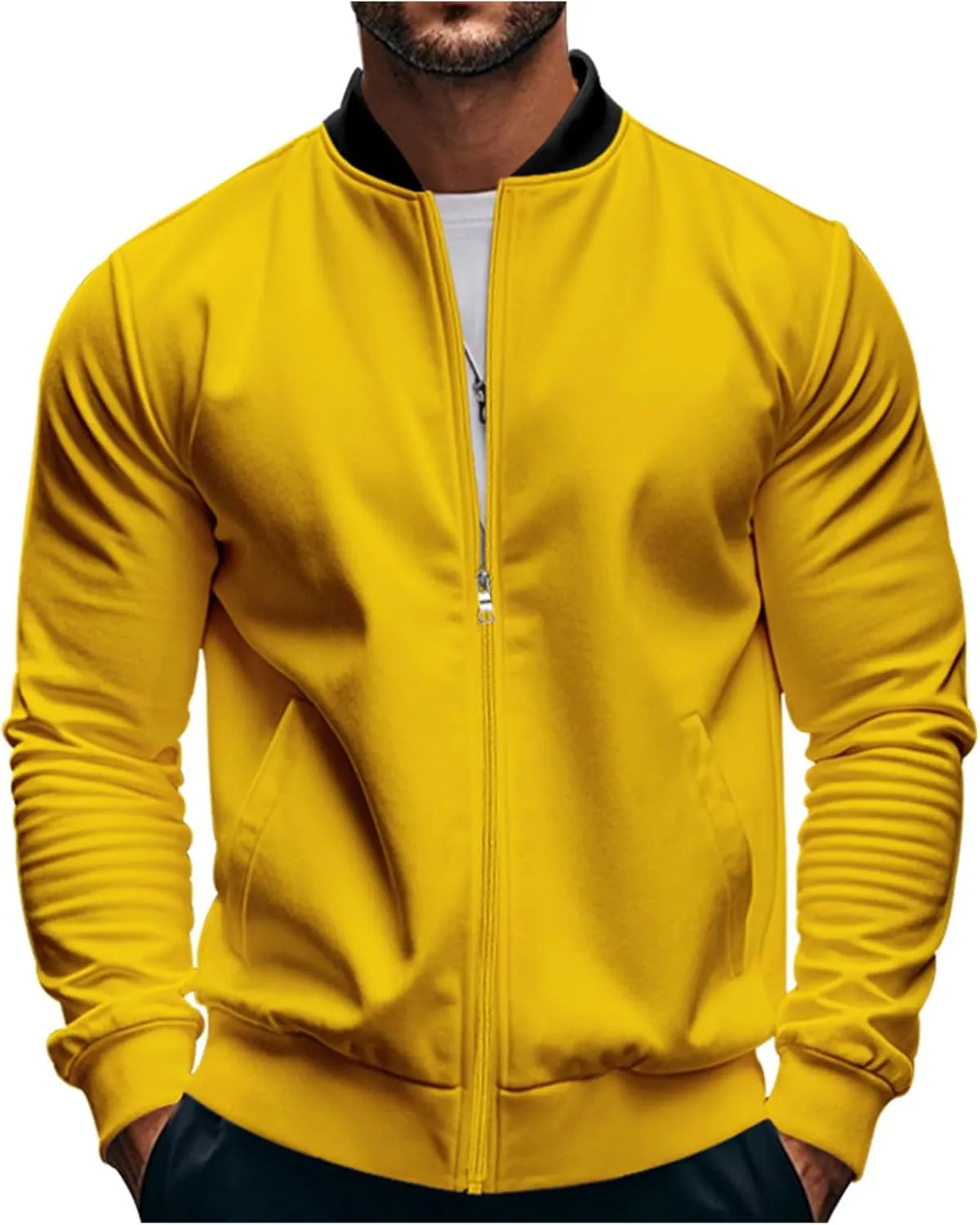 Men's Lightweight Bomber Jackets Light Track Jacket Golf Fashion Coat Zip Up Outerwear Outdoor Casual Sportswear Fall