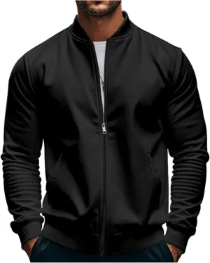 Men's Lightweight Bomber Jackets Light Track Jacket Golf Fashion Coat Zip Up Outerwear Outdoor Casual Sportswear Fall