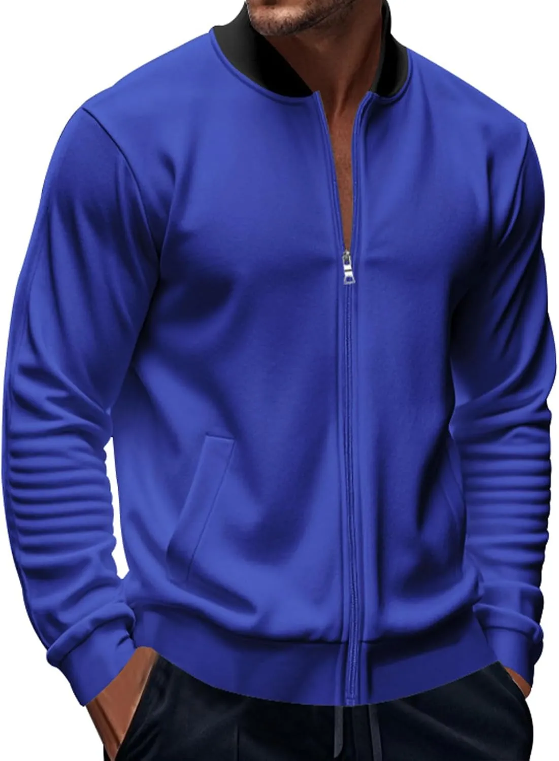 Men's Lightweight Bomber Jackets Light Track Jacket Golf Fashion Coat Zip Up Outerwear Outdoor Casual Sportswear Fall