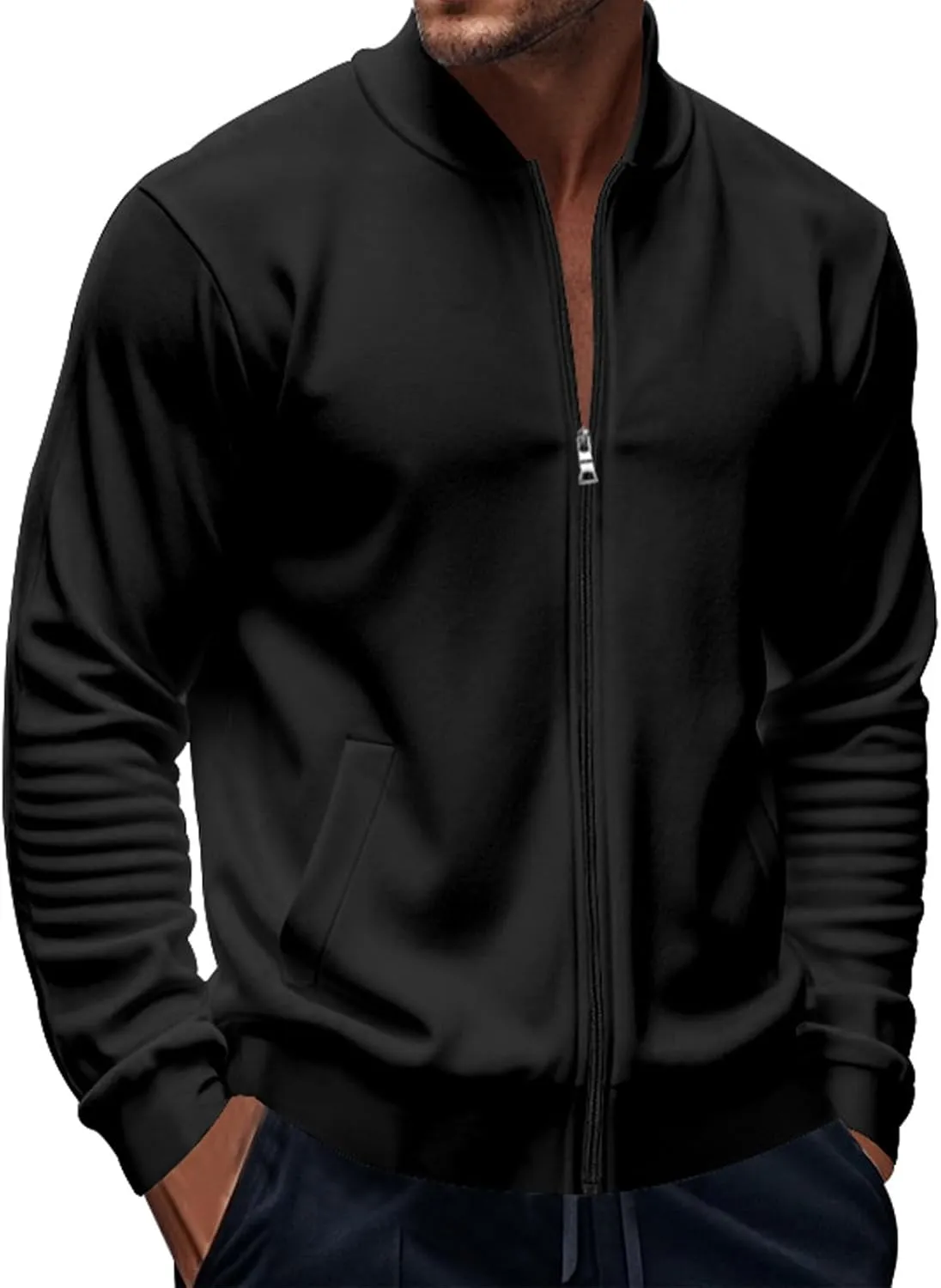 Men's Lightweight Bomber Jackets Light Track Jacket Golf Fashion Coat Zip Up Outerwear Outdoor Casual Sportswear Fall