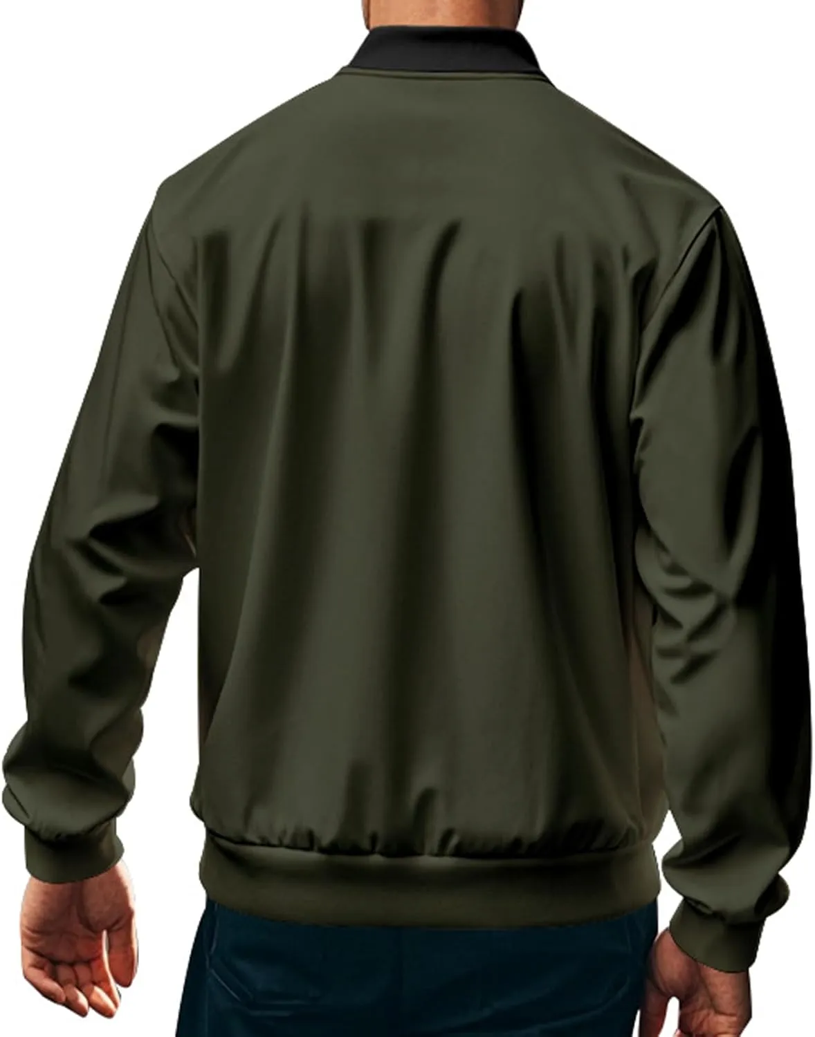 Men's Lightweight Bomber Jackets Light Track Jacket Golf Fashion Coat Zip Up Outerwear Outdoor Casual Sportswear Fall