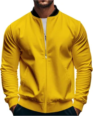 Men's Lightweight Bomber Jackets Light Track Jacket Golf Fashion Coat Zip Up Outerwear Outdoor Casual Sportswear Fall