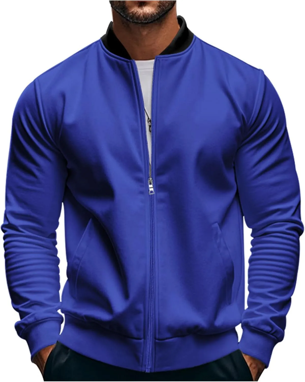 Men's Lightweight Bomber Jackets Light Track Jacket Golf Fashion Coat Zip Up Outerwear Outdoor Casual Sportswear Fall