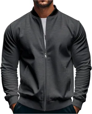Men's Lightweight Bomber Jackets Light Track Jacket Golf Fashion Coat Zip Up Outerwear Outdoor Casual Sportswear Fall