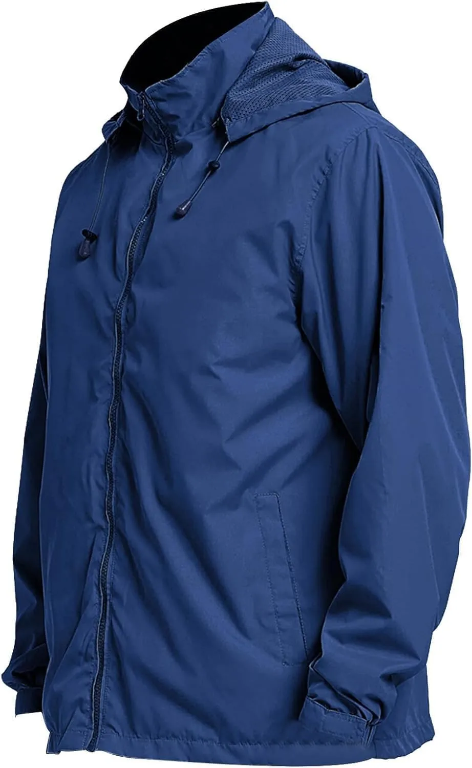 Mens Lightweight Rain Jacket Windbreaker Waterproof Hooded Windbreaker Jacket with Pockets