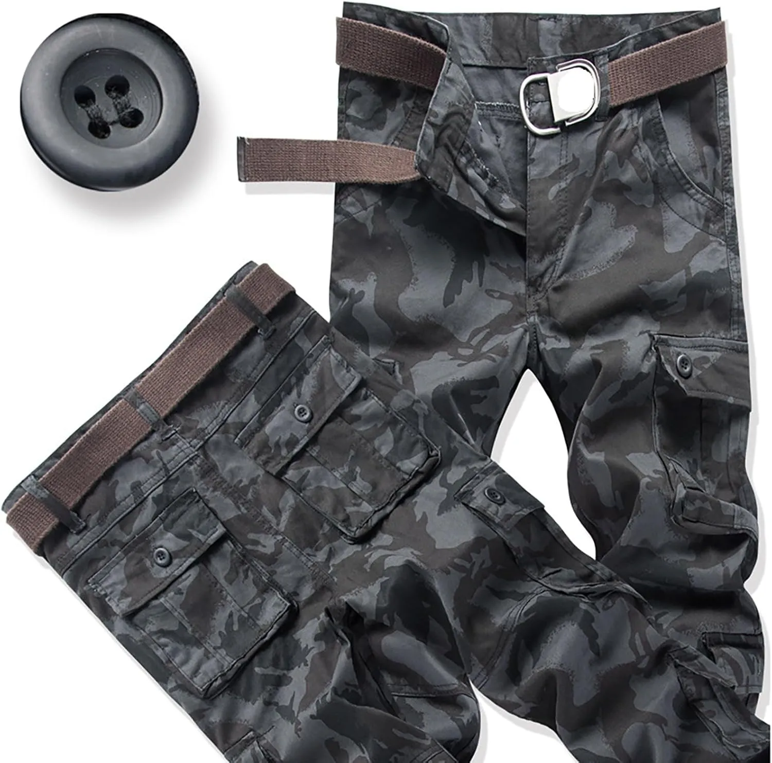 Mens Lightweight Tactical Pants Ripstop Military Cargo Pants Camo Outdoor Hiking Work Pants Workout Joggers Sweatpants 28-44