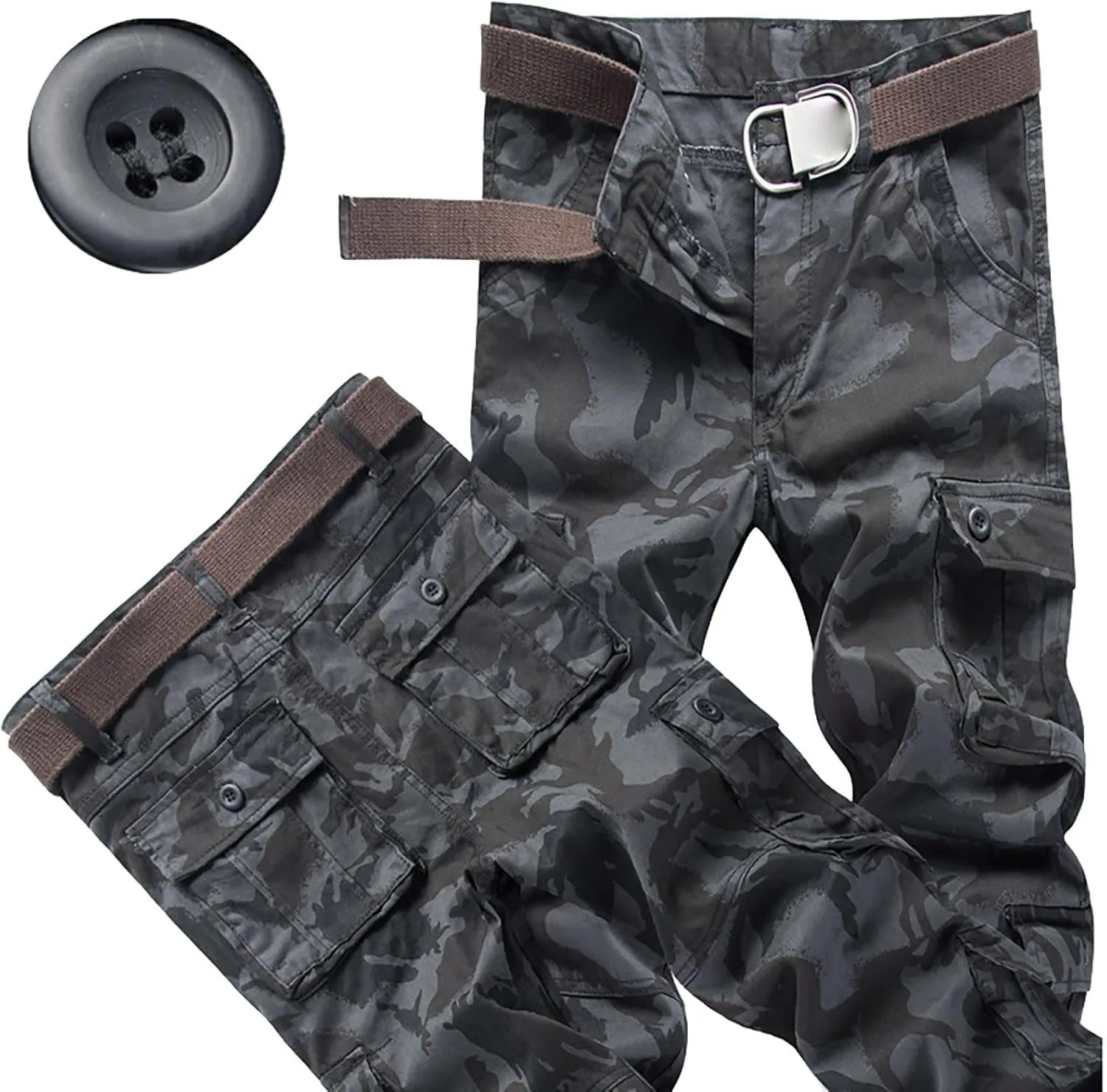 Mens Lightweight Tactical Pants Ripstop Military Cargo Pants Camo Outdoor Hiking Work Pants Workout Joggers Sweatpants 28-44