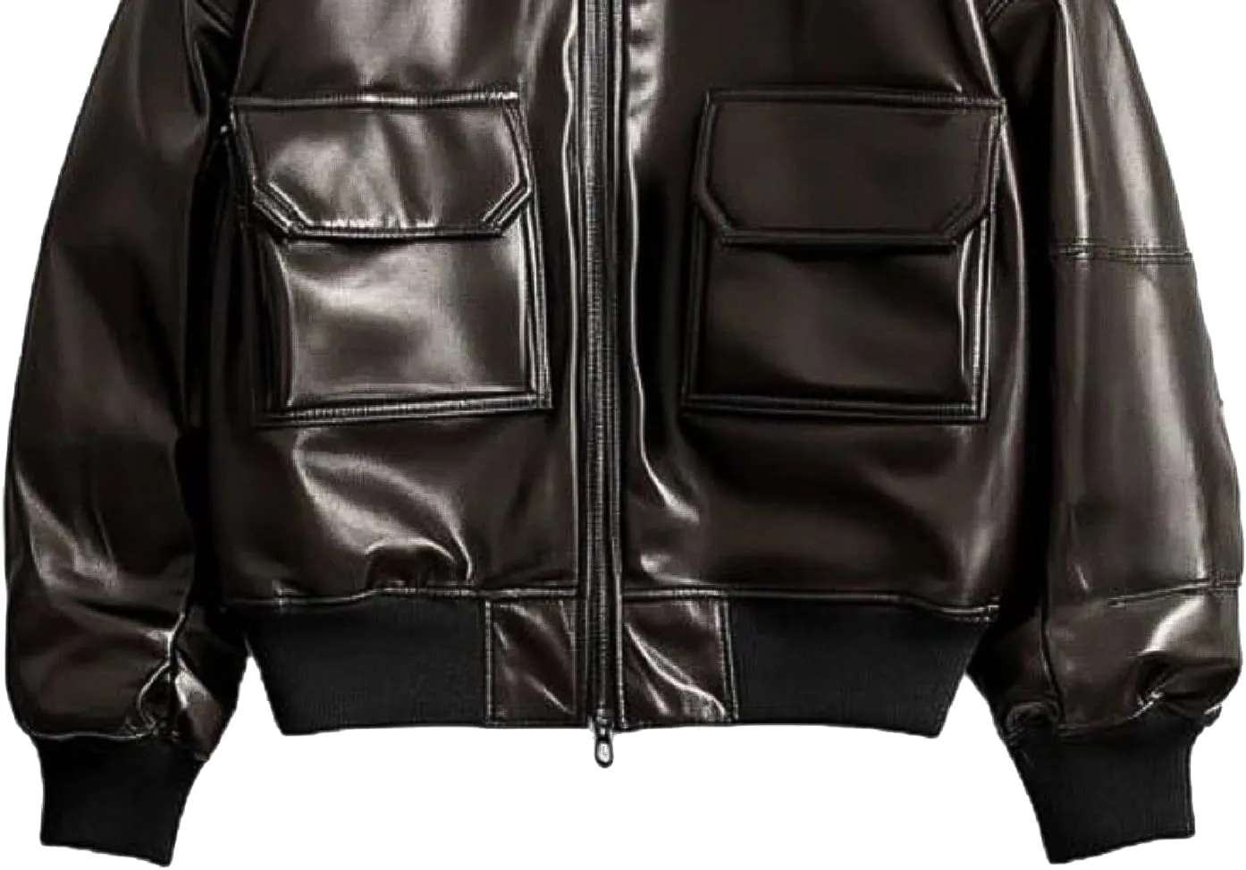 Men's Premium Casual Varsity Bomber Leather Jacket - Classic Full zip Motorcycle Leather Jacket For Men