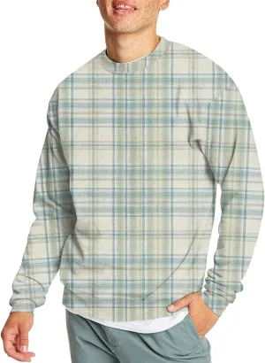Men's Pullover Sweatshirt Novelty Plaid Print Crewneck Sweaters Plus Size Casual Long Sleeve Fall Winter Tops Outfits
