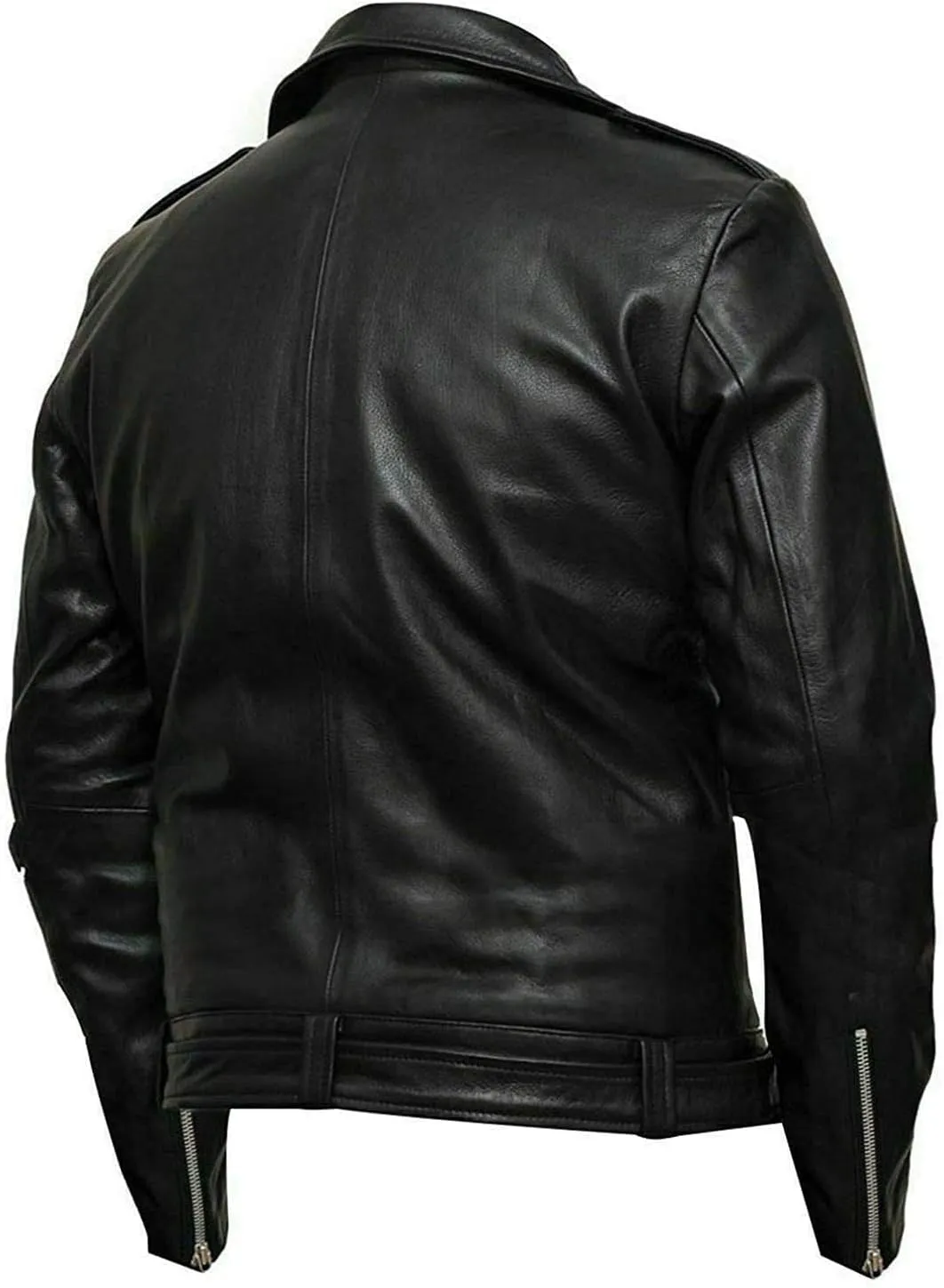 Men's Retro Distressed Motorcycle Leather Jacket - Vintage Cafe Racer Biker Leather Jacket For Men