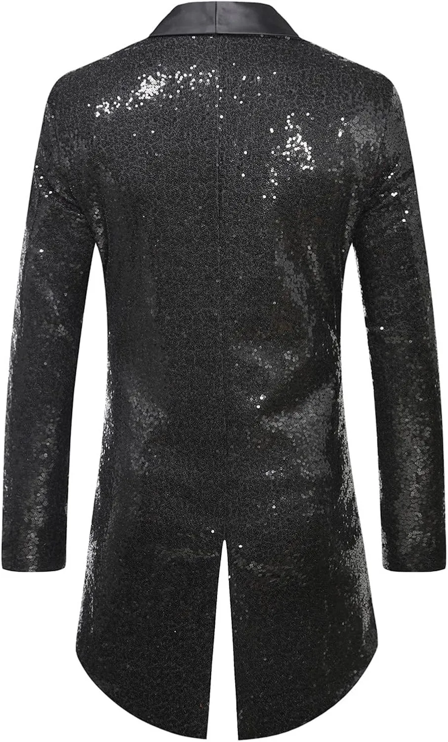 Mens Sequin Tuxedo Jacket Tails Slim Fit Tailcoat Dress Coat Swallowtail Dinner Wedding Party Blazer Suit Jackets