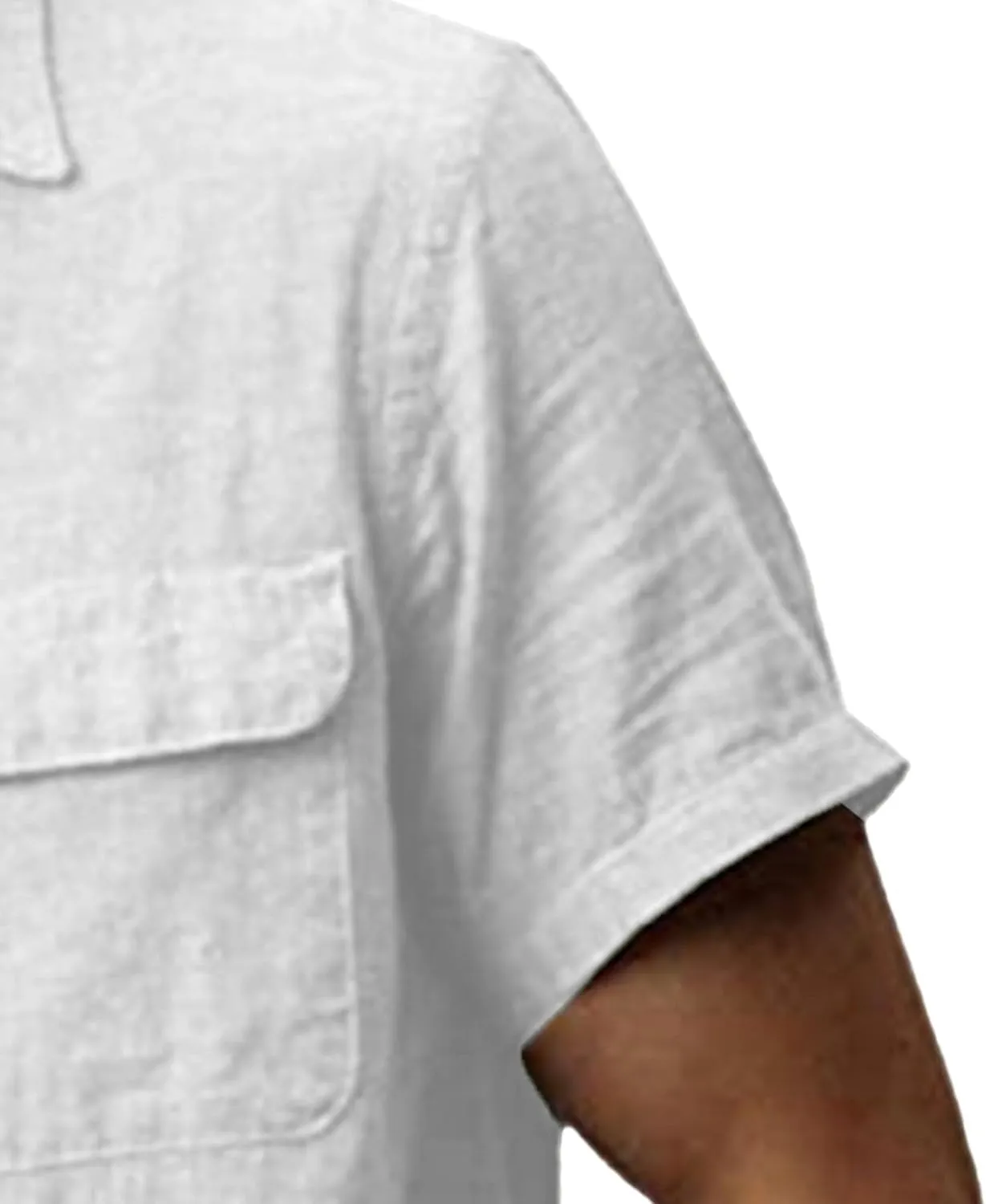 Men's Summer Short Sleeve Shirts Casual Stylish Button Down Shirts Lightweight Cotton Linen Shirt for Men