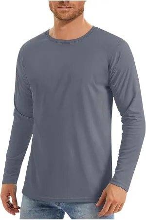 Men's Sun Shirts UV Protection Long Sleeve Fishing Shirt Lightweight Moisture Wicking Quick Dry Outdoor Hiking Tops