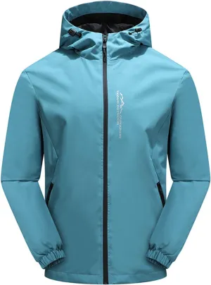 Men's Waterproof Jacket Softshell Hiking Windbreaker Jackets Hooded Zipper Rain Coats Multi-Pockets Outdoor Fishing