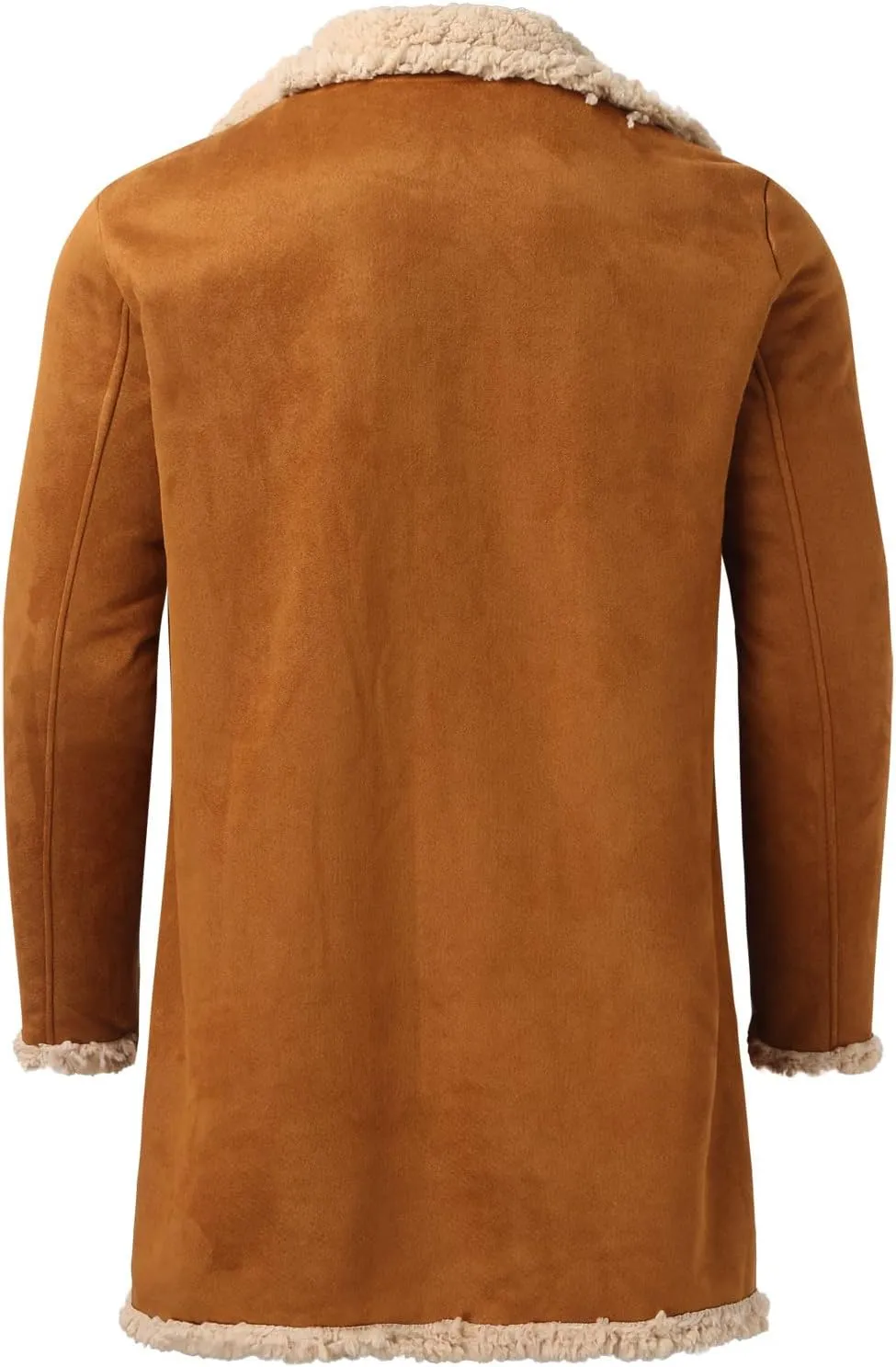 Mens Winter Coats, Men's Lamb Wool Bomber Coat Faux Leather Sherpa Fleece Lined Jacket Heavyweight Sheepskin Jackets