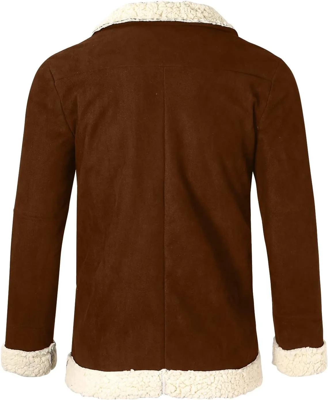 Mens Winter Coats, Mens Vintage Faux Leather Jacket Sherpa Lined Heavyweight Shearing Coat Plus Size Thicken Jacket