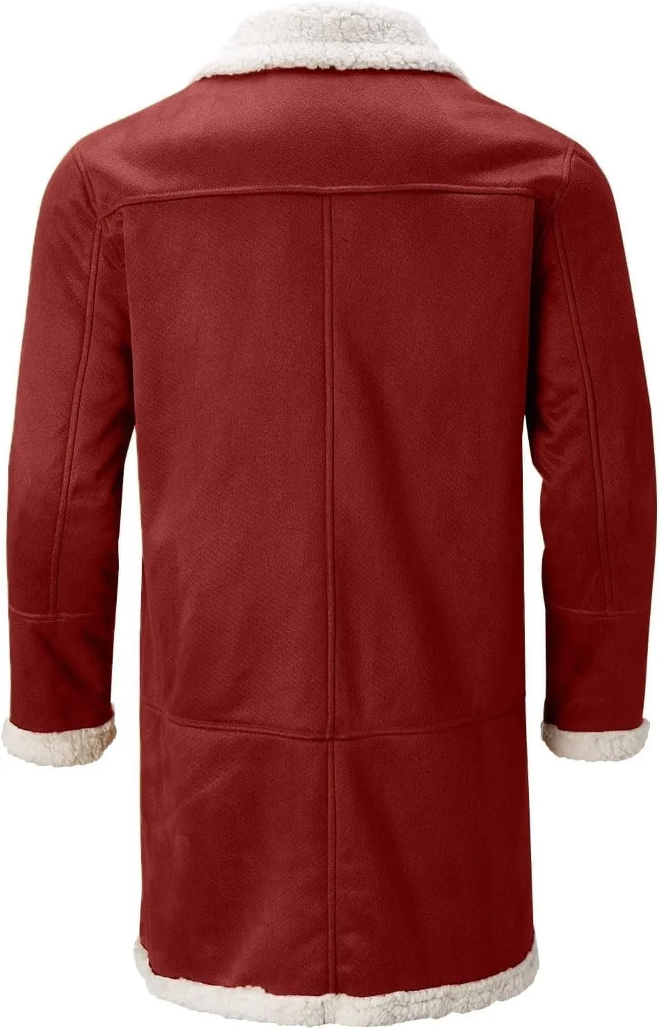 Mens Winter Warm Fur Collar Long Trench Coats Casual Sherpa Fleece Lined Jackets Big and Tall Outwears Pockets