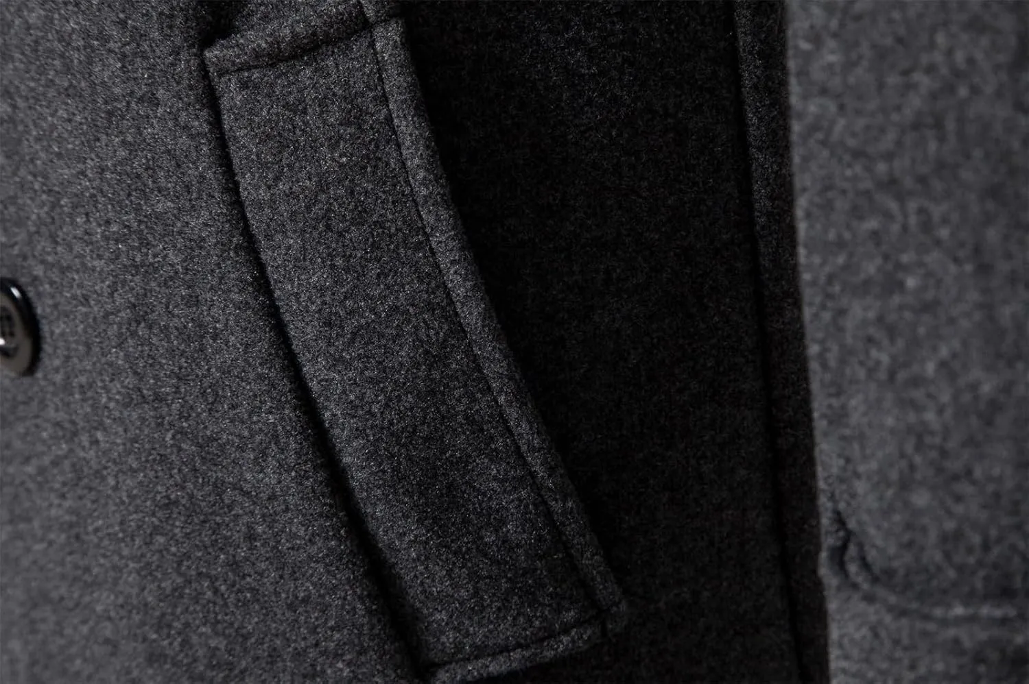 Men's Woolen Trench Coat 2025 Regular Fit Double Breasted Wool Blend Jacket Winter Pea Coat Business Overcoat