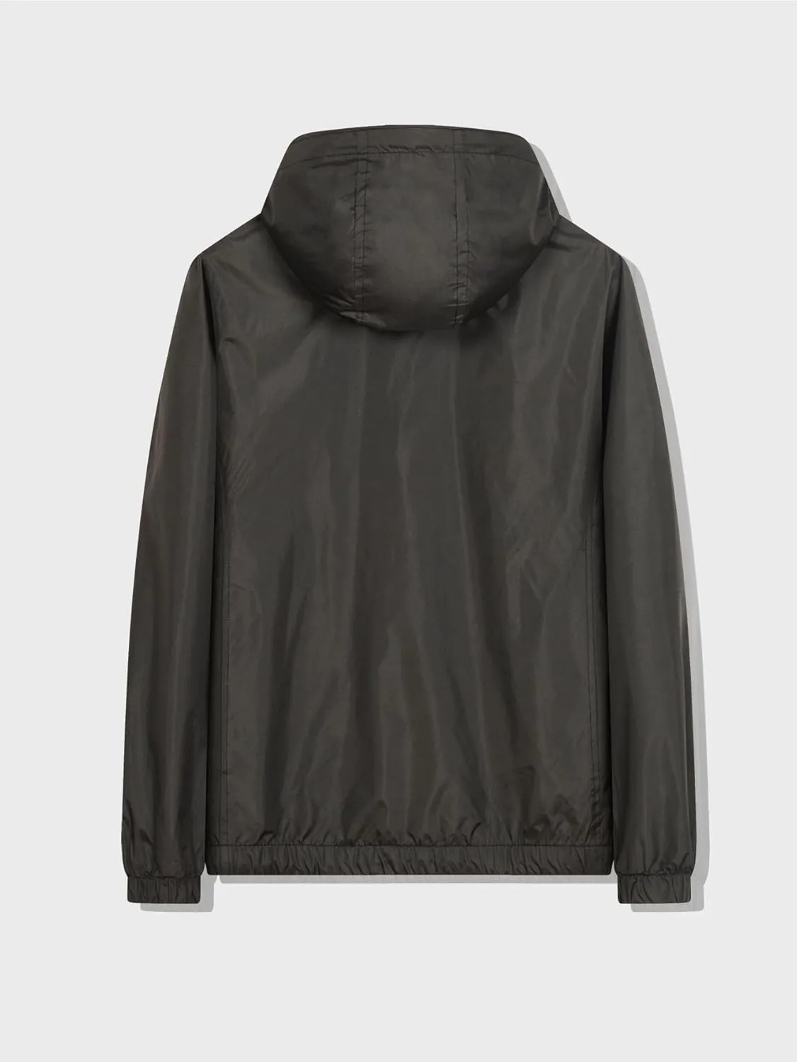 Mens Zip Up Jackets Hooded Waterproof Retro Windbreakers Loose Coats Fashion Lapel Color Block Clothes with Pocket