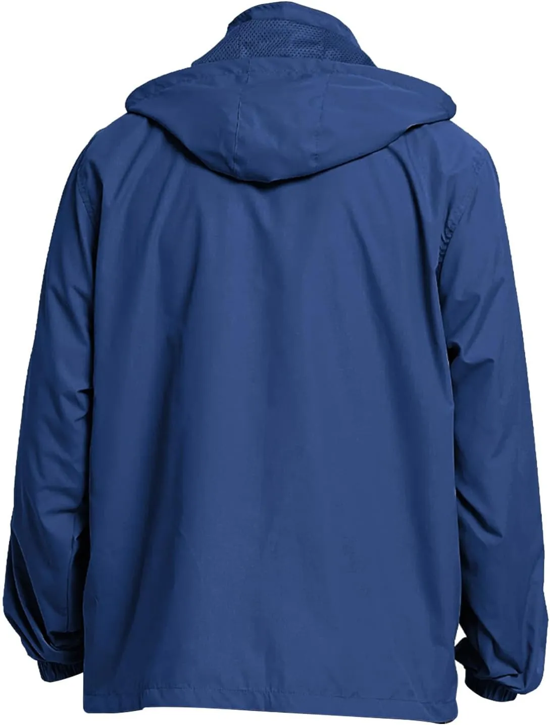 Mens Zip Up Jackets Hooded Waterproof Windbreakers Loose Coats Fashion Lapel Plain Clothes with Pocket 2024 New