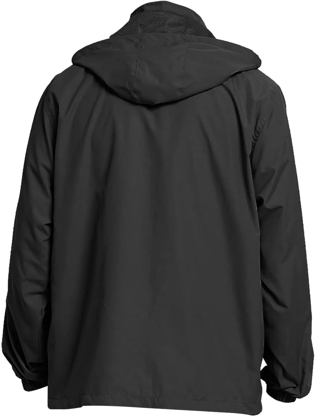 Mens Zip Up Jackets Hooded Waterproof Windbreakers Loose Coats Fashion Lapel Plain Clothes with Pocket 2024 New