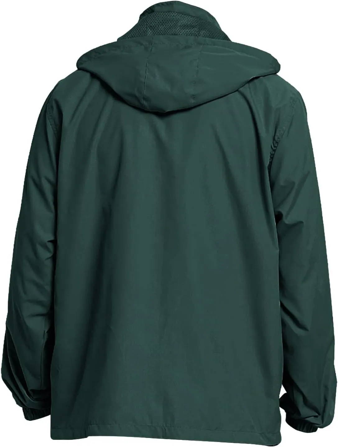 Mens Zip Up Jackets Hooded Waterproof Windbreakers Loose Coats Fashion Lapel Plain Clothes with Pocket 2024 New