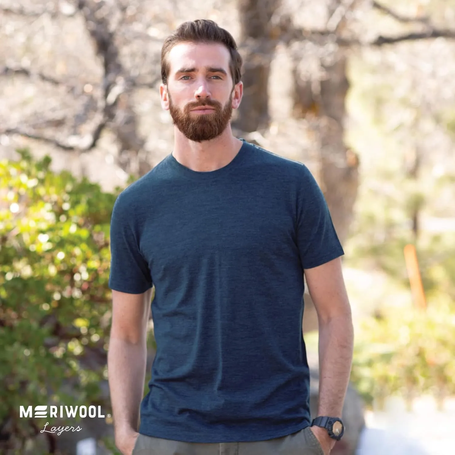 MERIWOOL Men’s Merino Wool Short Sleeve T Shirt Lightweight Base Layer