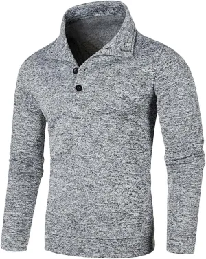 Muscularfit Mens Cardigan Sweaters With Buttons Polo High Neck Long Sleeve Knitted Sweater Jackets Fashion Pullover Knitwear