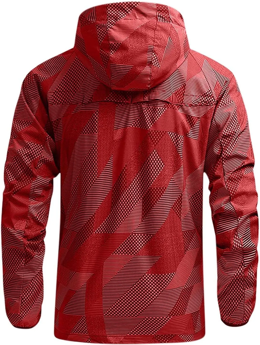 NATHGAM Men's Casual Loose Fit Windbreaker Long Sleeve Stand Collar Hooded Jacket Breathable For Biking Hiking Running 2024