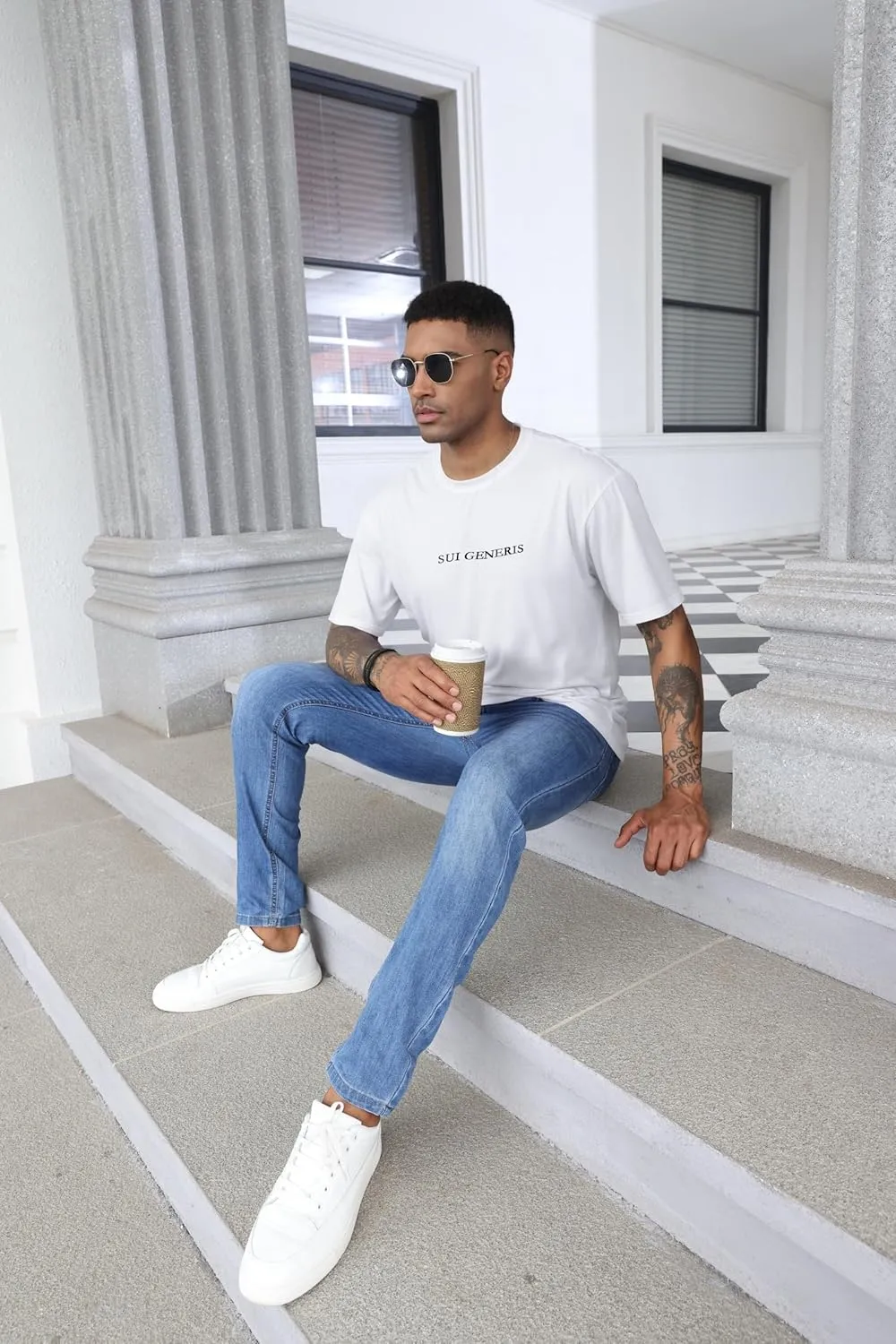 Opomelo Men's Fashion Athletic T-Shirt Oversized Workout Short Sleeve Shirt Casual Crew Neck Cotton Tee