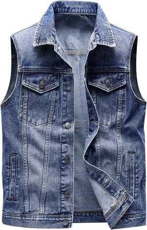 Oversized Denim Vest For Women Jackets Trendy Jeans Classic Sleeveless Distressed Vest Oversized Boyfriend Outerwear