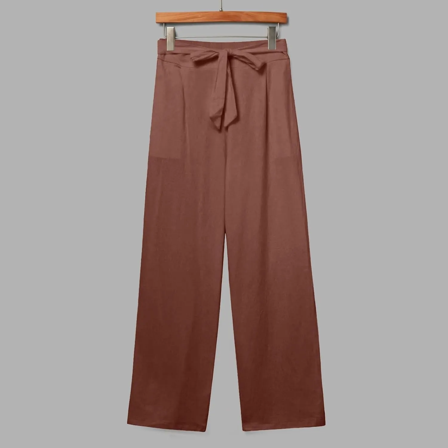 Plus Size Linen Pants for Women Straight Leg Lightweight Summer Pants Casual Loose High Waisted Lounge Pants w/Pockets
