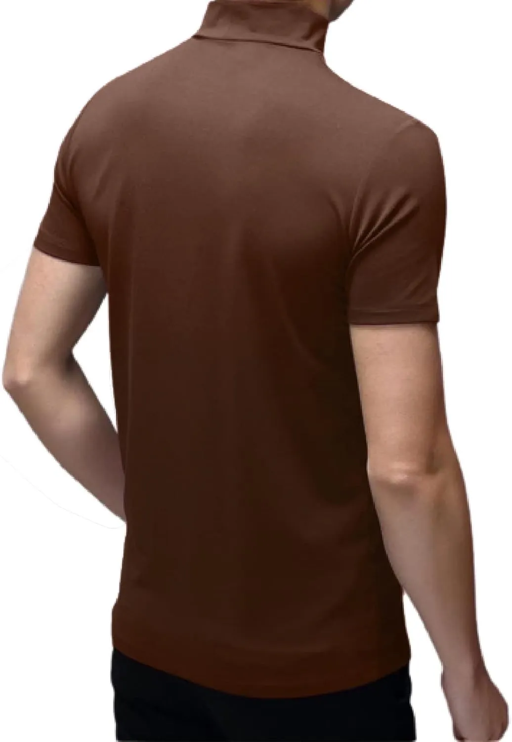 Rela Bota Mens Fashion T-Shirts Undershirts Thermal Underwear Tops Half Turtleneck Short Sleeve Slim Fit Basic Pullover Tees