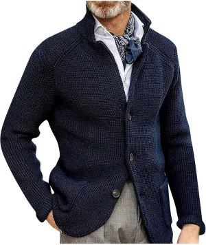 RTRDE Mens Cardigan Sweater Jackets Long Sleeve Shawl Collar Buttons Down Cable Knit Cardigan Sweater Casual, S-3XL