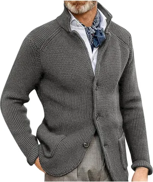 RTRDE Mens Cardigan Sweater Jackets Long Sleeve Shawl Collar Buttons Down Cable Knit Cardigan Sweater Casual, S-3XL