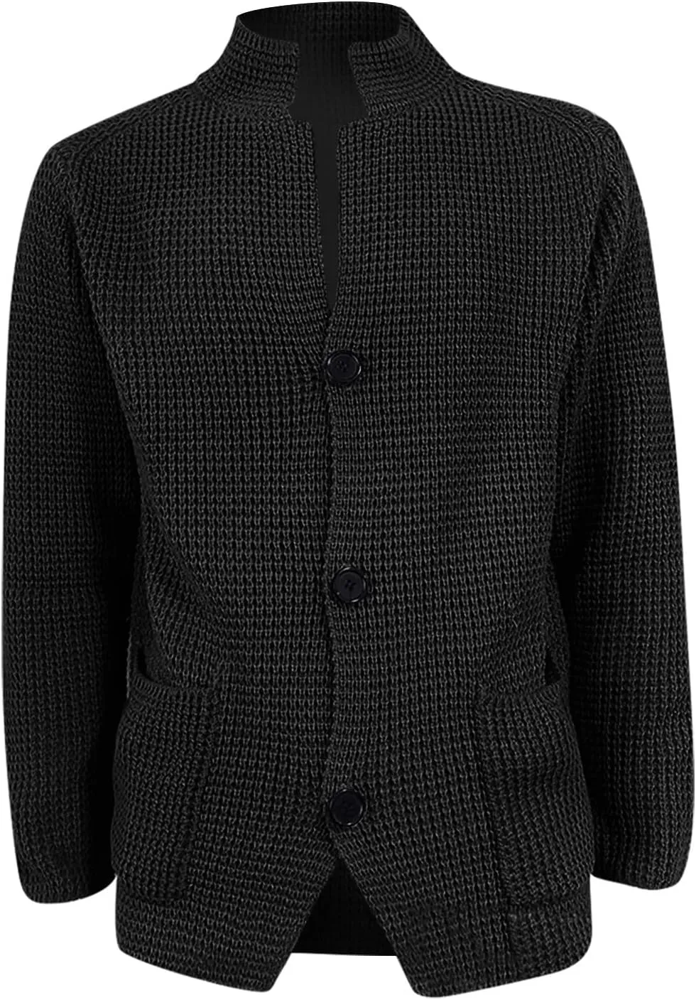 RTRDE Mens Cardigan Sweater Jackets Long Sleeve Shawl Collar Buttons Down Cable Knit Cardigan Sweater Casual, S-3XL