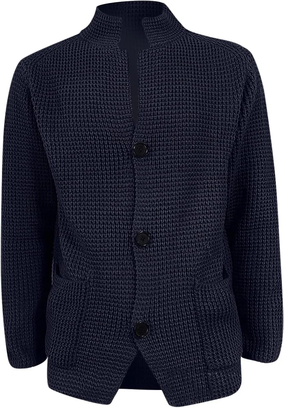 RTRDE Mens Cardigan Sweater Jackets Long Sleeve Shawl Collar Buttons Down Cable Knit Cardigan Sweater Casual, S-3XL