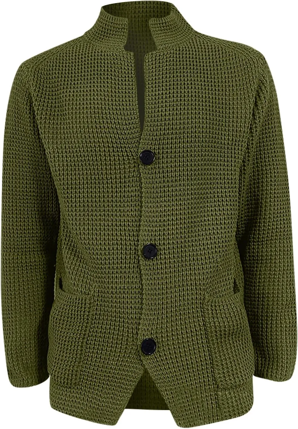 RTRDE Mens Cardigan Sweater Jackets Long Sleeve Shawl Collar Buttons Down Cable Knit Cardigan Sweater Casual, S-3XL