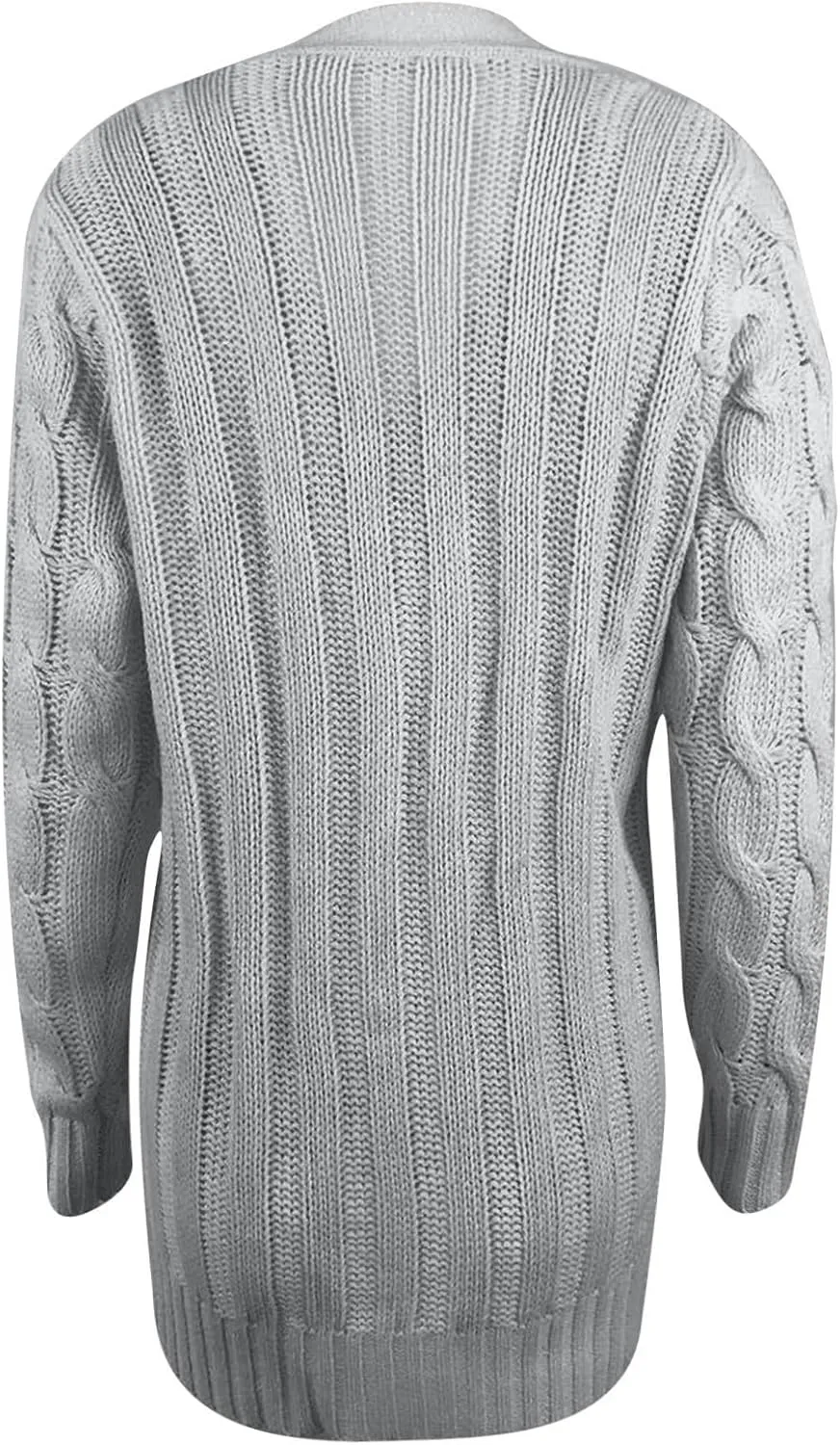Sinzelimin Women's Chunky Knit Cardigan Sweaters Button Down Open Front Oversized Jacket Fall Coat Outerwear 2024 Trendy