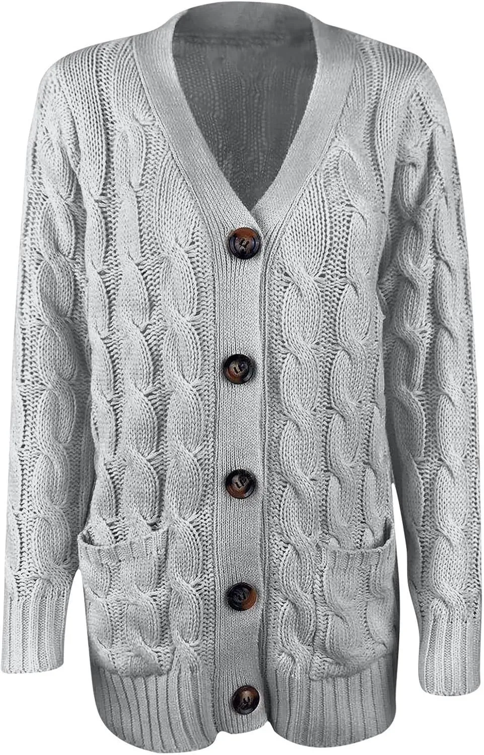 Sinzelimin Women's Chunky Knit Cardigan Sweaters Button Down Open Front Oversized Jacket Fall Coat Outerwear 2024 Trendy