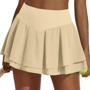 Summer Dresses for Women 2025 Loose Casual Trendy Elastic Waist Solid Color Sports Tennis Skirts, XS-2XL