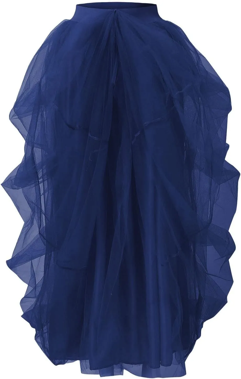 Summer Skirt for Women Party Dance Trendy Sheer Loose Fit High Elastic Waist Ruffle Hem Long Mesh Skirts Dress Clubwear