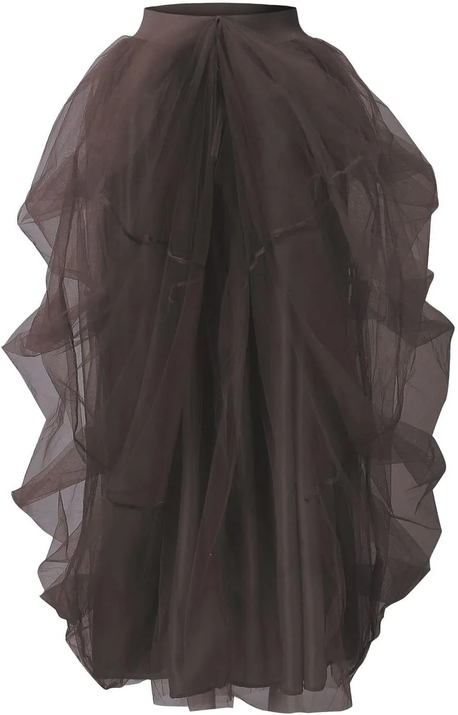 Summer Skirt for Women Party Dance Trendy Sheer Loose Fit High Elastic Waist Ruffle Hem Long Mesh Skirts Dress Clubwear