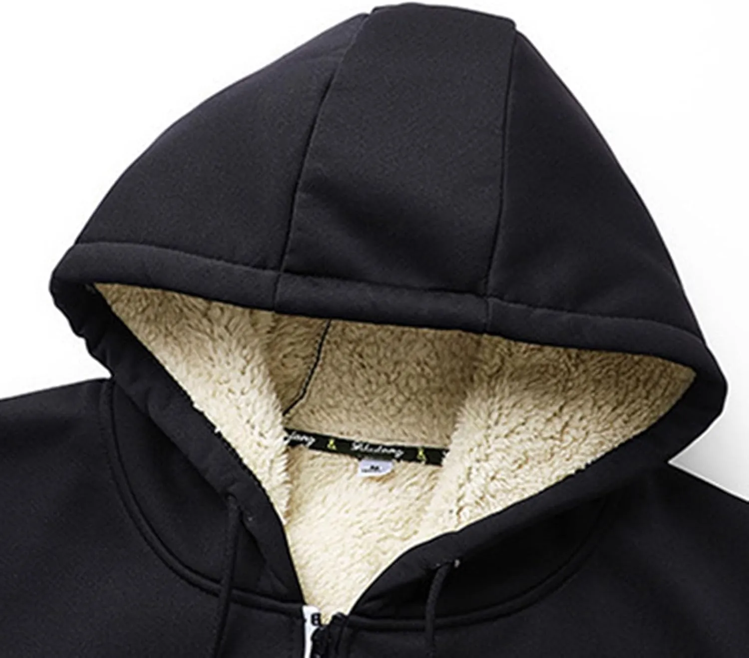 SUWBMHWE Fleece Lined Jackets for Men Winter Coats Zip Up Hoodies Sweatshirts Warm Sherpa Cardigan Sweater with Pocket