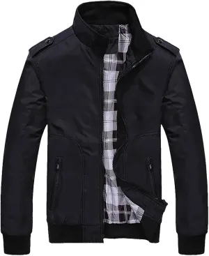 SUWBMHWE Men's Casual Shell Jacket Zip Up Windbreaker Outdoor Recreation Coat Bomber Jacket Coat Fall Winter Jackets for Men