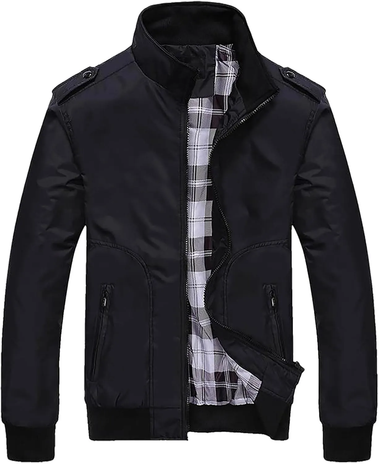 SUWBMHWE Men's Casual Shell Jacket Zip Up Windbreaker Outdoor Recreation Coat Bomber Jacket Coat Fall Winter Jackets for Men