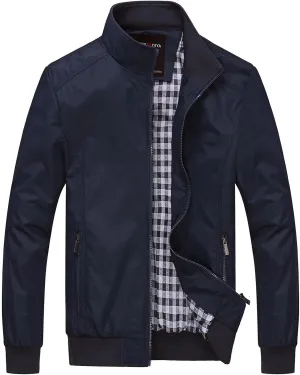 SUWBMHWE Men's Casual Shell Jacket Zip Up Windbreaker Outdoor Recreation Coat Bomber Jacket Coat Fall Winter Jackets for Men