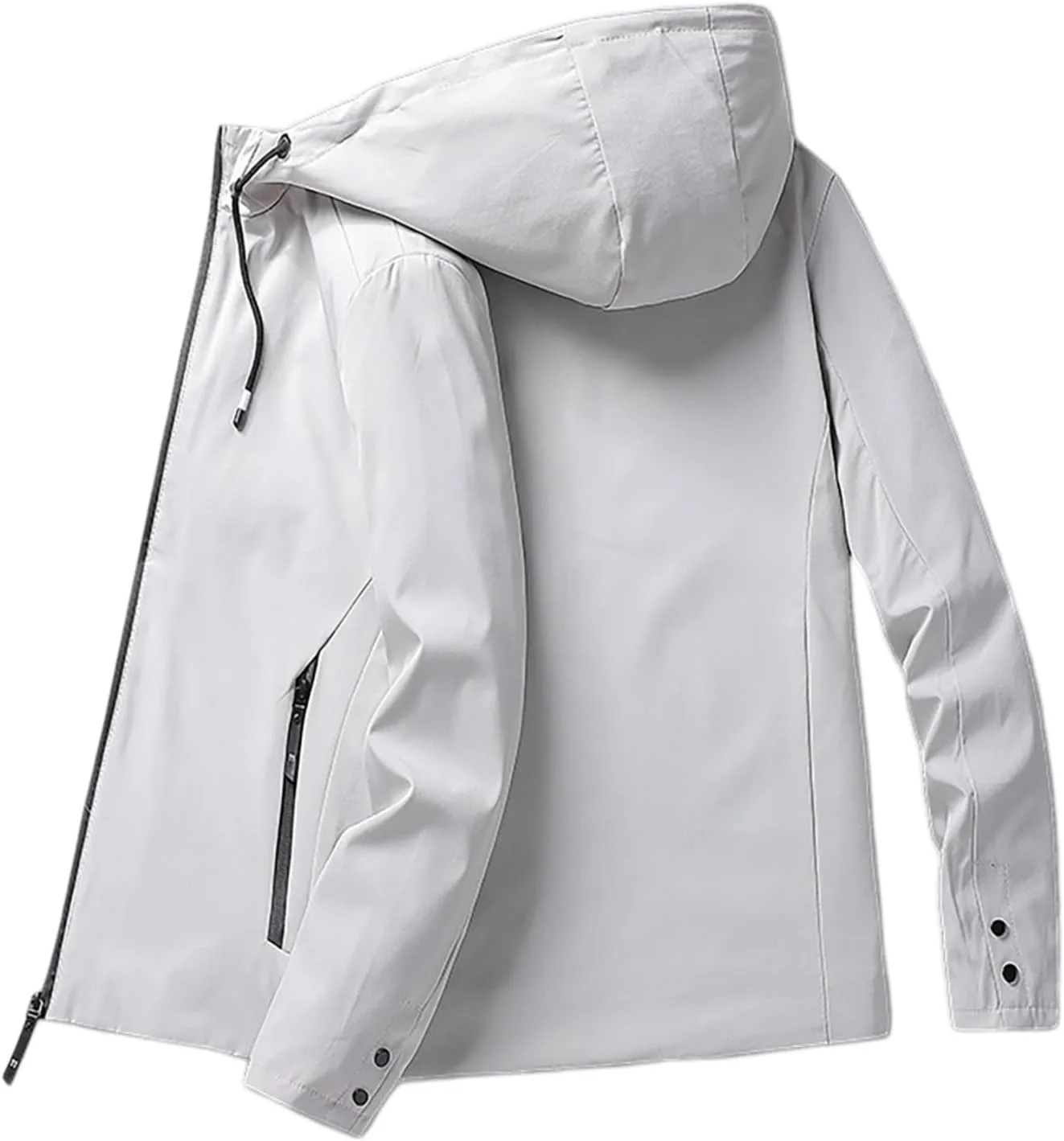 SUWBMHWE Mens Lightweight Hooded Softshell Waterproof Rain Jacket Breathable Raincoat Shell for Outdoor Mountain Hiking